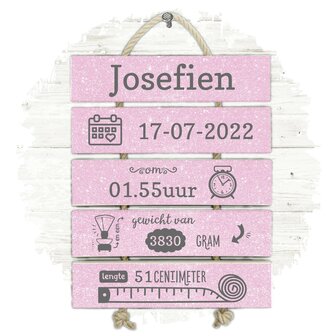 Geboorteladder glitter roze