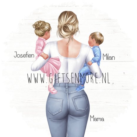 Digitaal ontwerp mama en kinderen